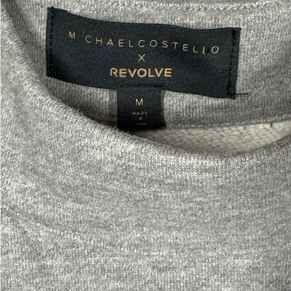 Michael Costello x Revolve Cold Shoulder Mini Dress Gray Designer Sweatshirt M - Picture 5 of 16